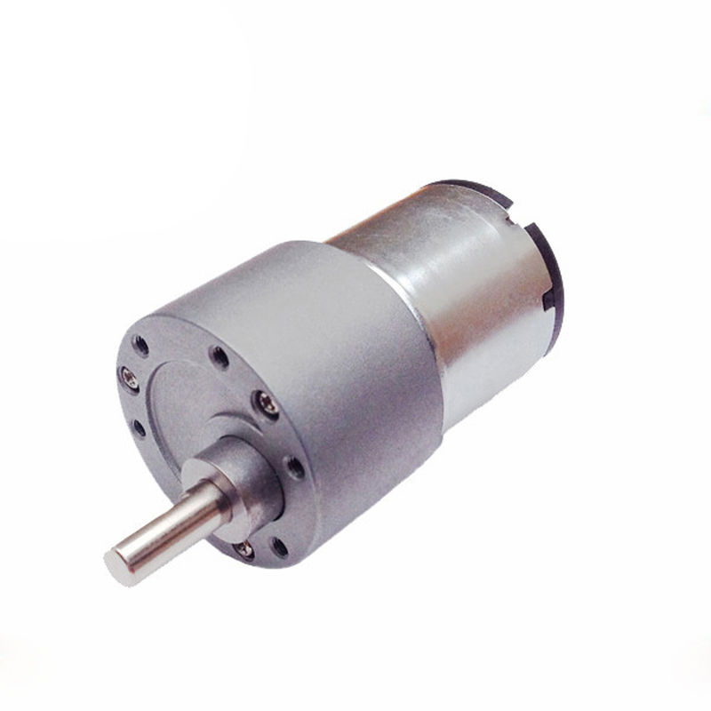 50 RPM Brush DC Gear Motor 37mm Carbon Brush DC Gearbox Motor 3V - 24V สําหรับหุ่นยนต์